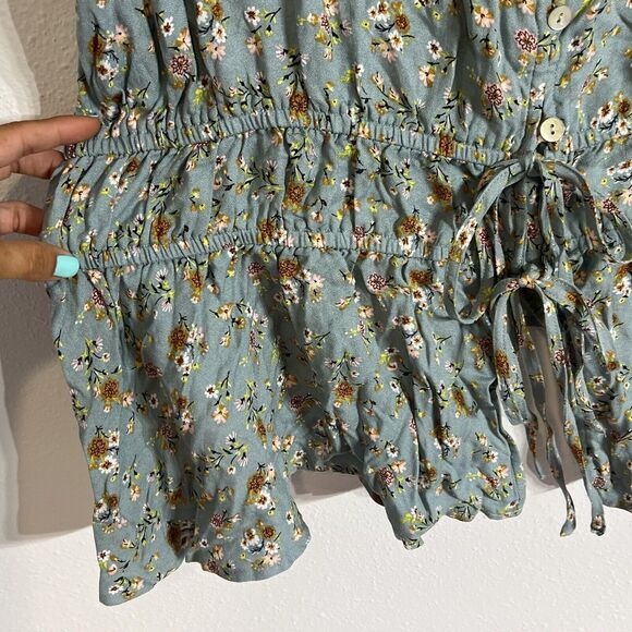 TORRID Blouse Shirt Women's‎ Plus Size 4 Floral Button Front Tie Elastic Waist - Picture 3 of 13